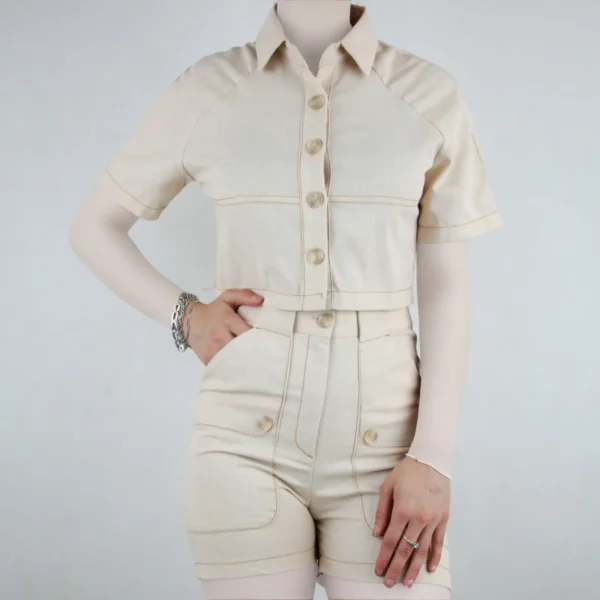 کراپ شلوارک زنانه لینن