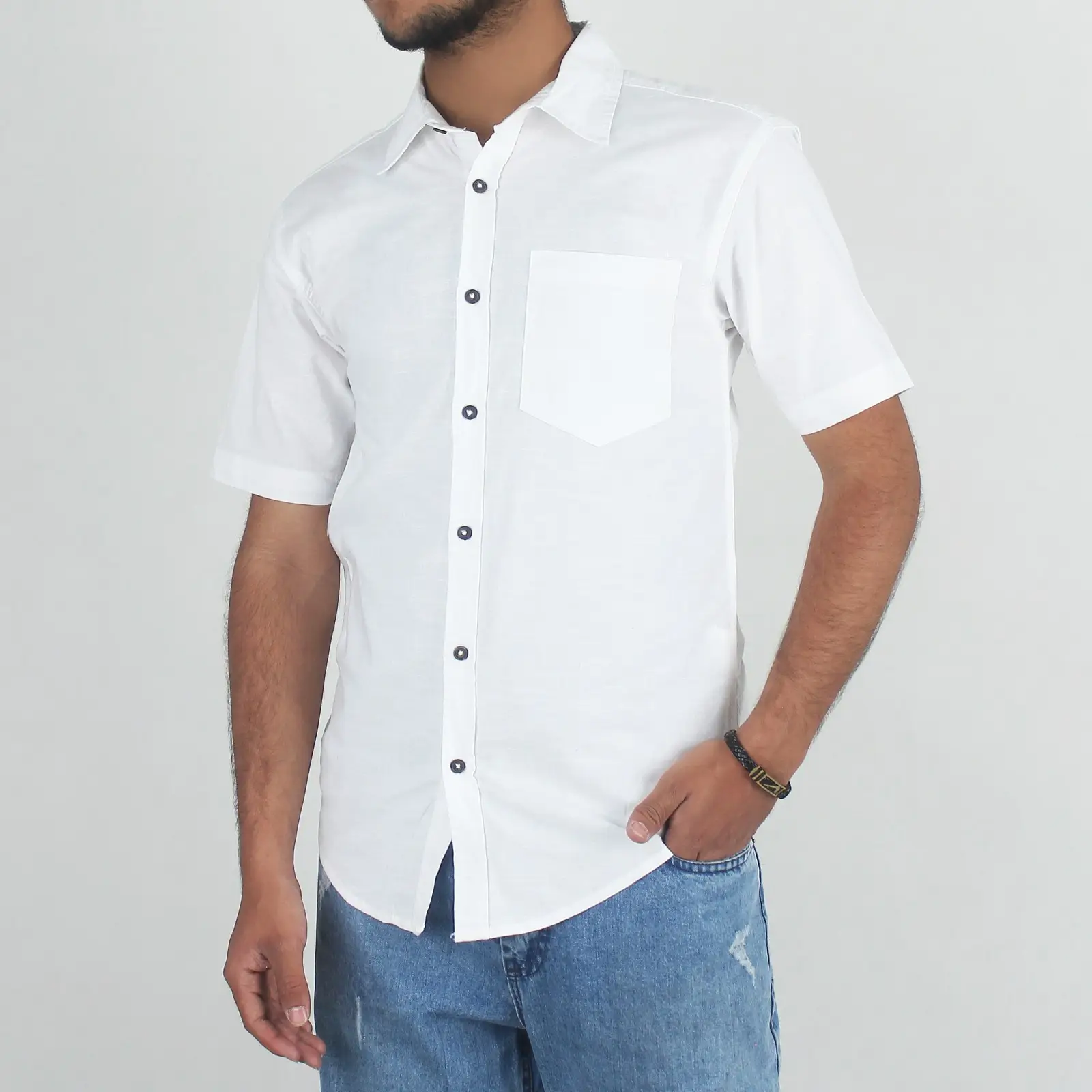 پیراهن ساده آستین کوتاه مردانه