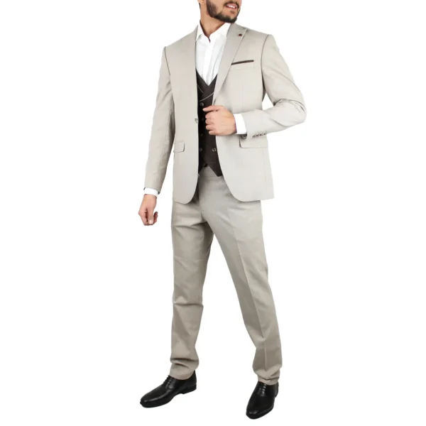 کت و شلوار JAKAMEN تک دکمه کرم